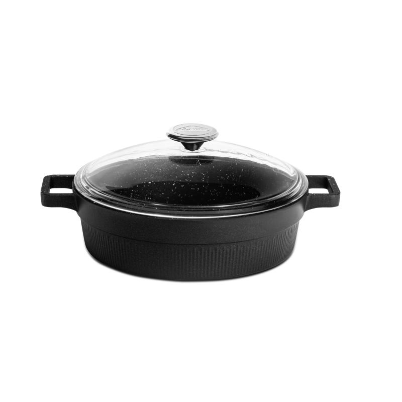 CEM GRANİT MASTER DÖKÜM SİYAH KARNIYARIK TENCERESİ 28CM